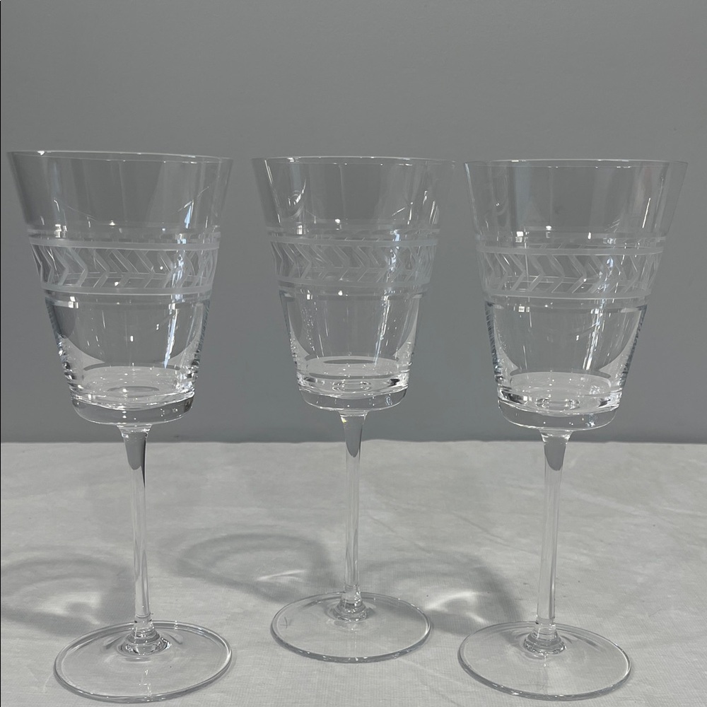 Michael Aram Palace wine glasses set of 3 geometric etched contemporary